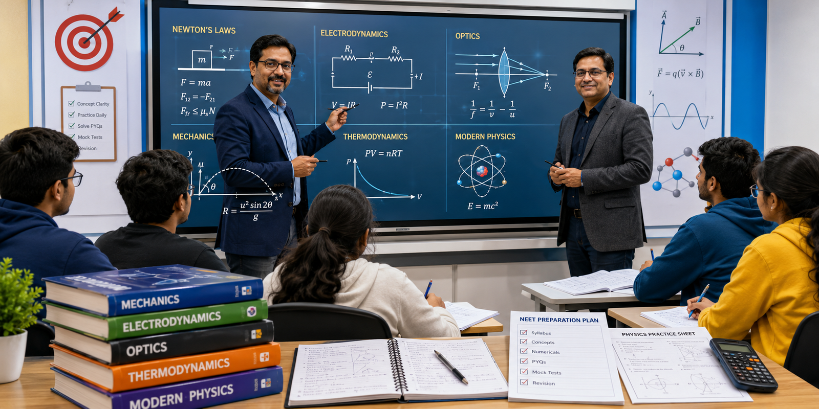 Deepak Solanki teaching the Architectural Logic of Physics at NoMoreClass Super 30 NEET batch