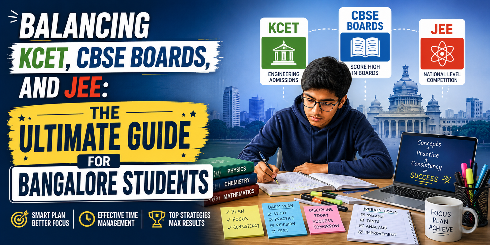 Balancing KCET, CBSE Boards, and JEE — The Ultimate Guide for Bangalore Students — NoMoreClass